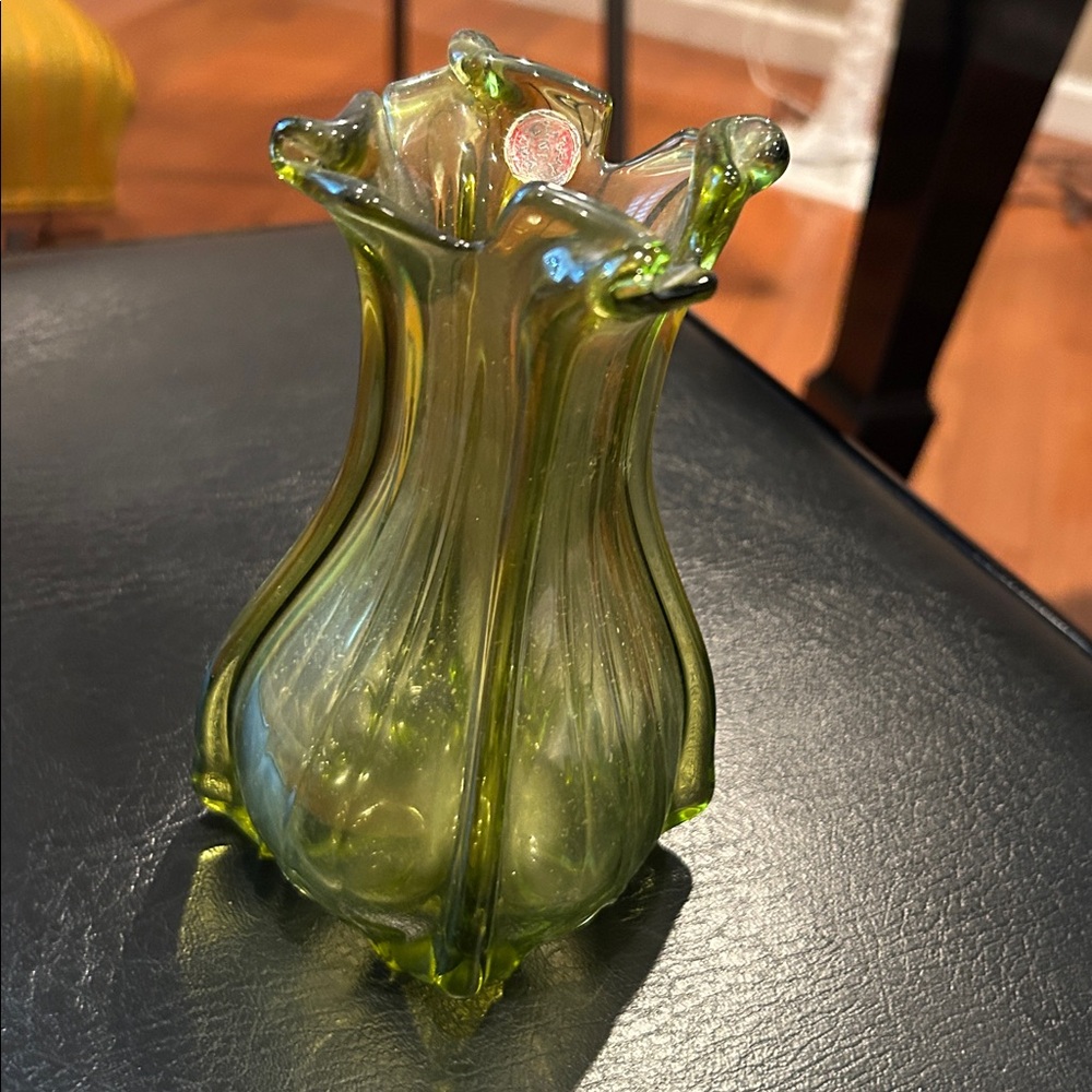 Italian Green Glass Vase